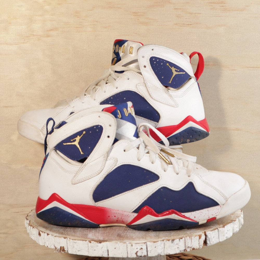 Jordan 7 Retro Tinker Alternate Olympic White Blue Red 304775-123 Mens Shoes